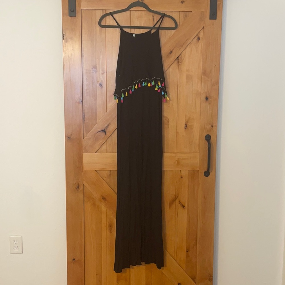 Multicolored tassel maxi dress